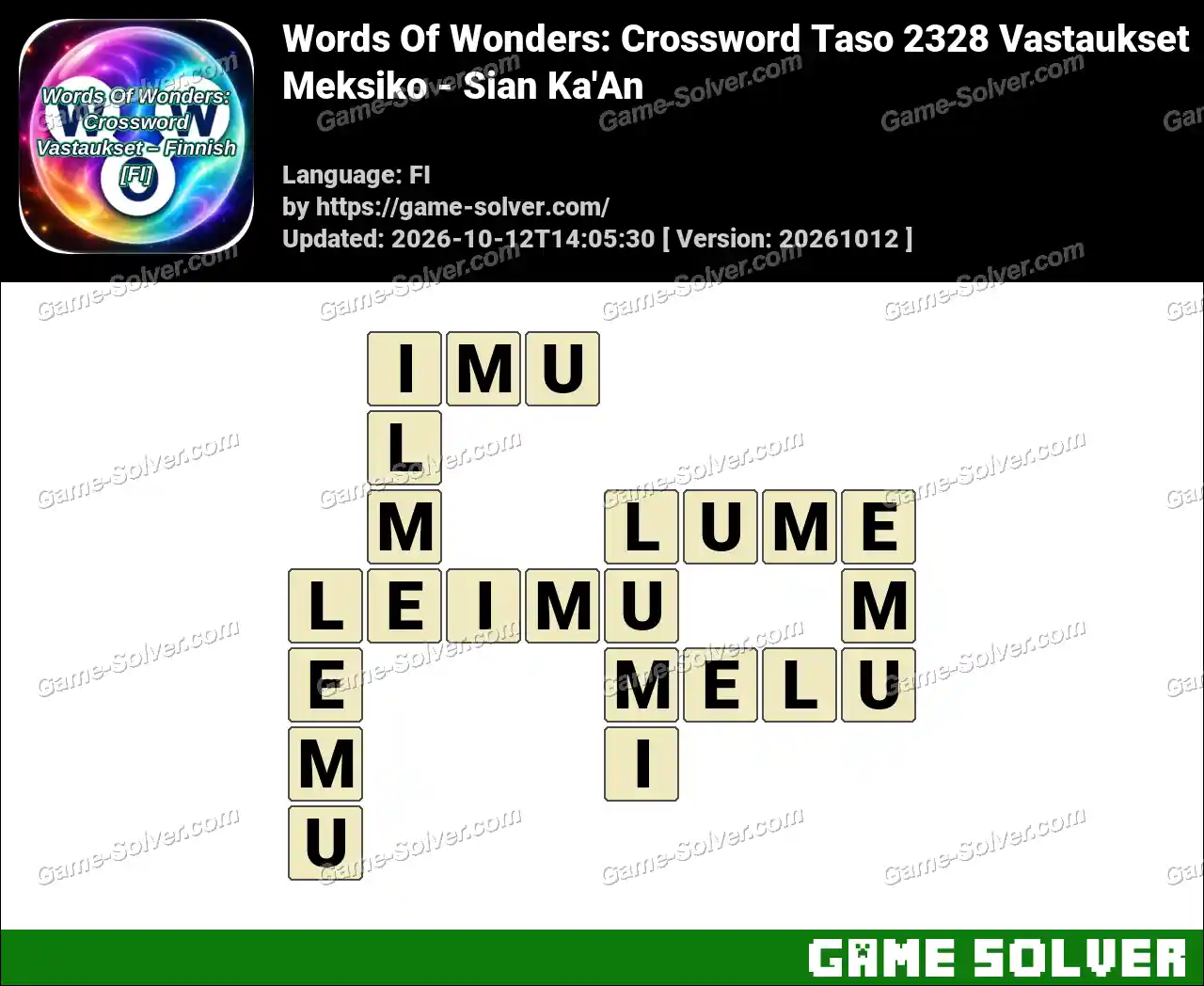 Words Of Wonders: Crossword Taso 2328 Vastaukset – Meksiko – Sian Ka’An
